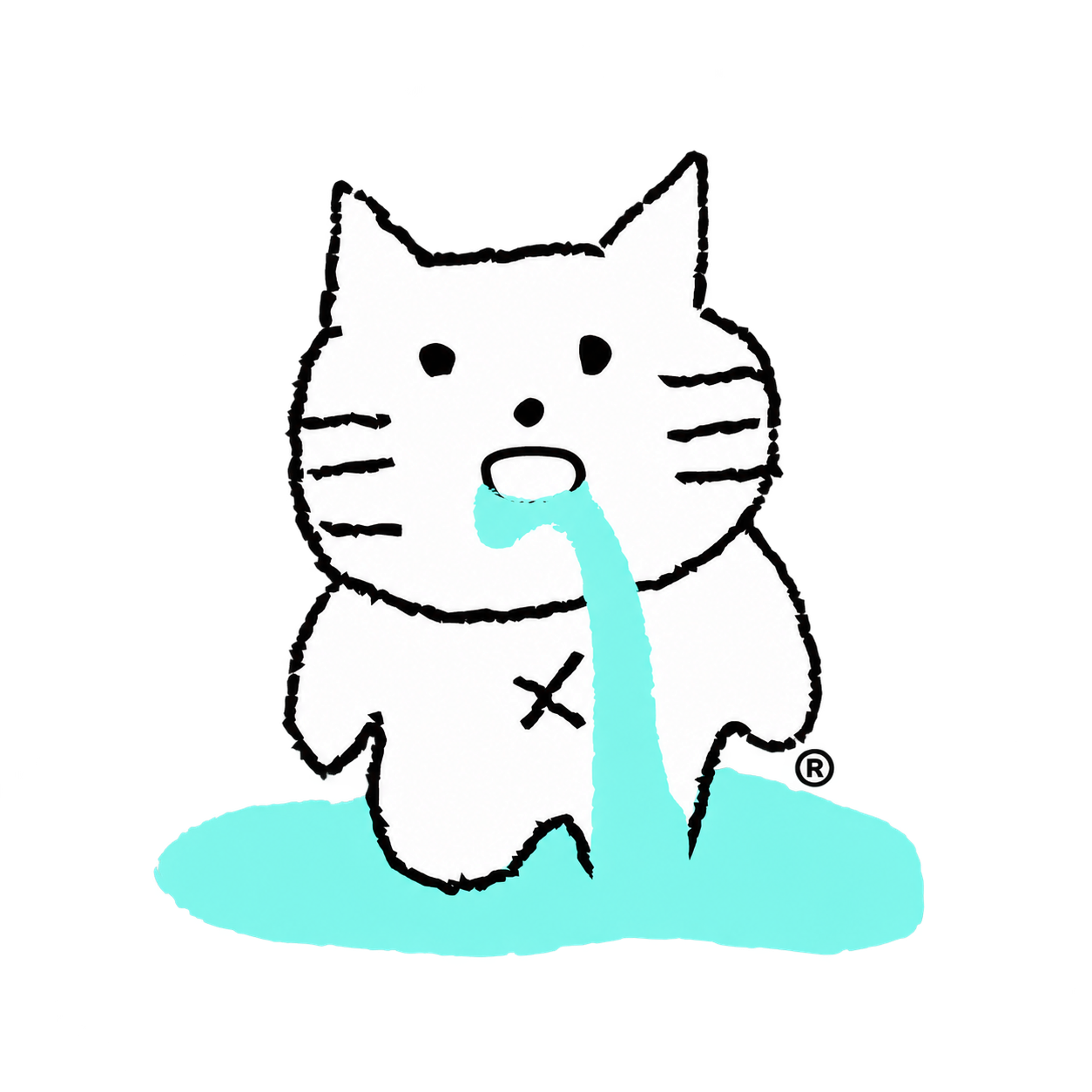 よだれを垂らしたにゃーこちゃん